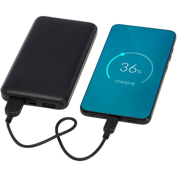 Obrázky: Černá powerbanka z recykl. plastu 10 000 mAh 10 W, Obrázek 5