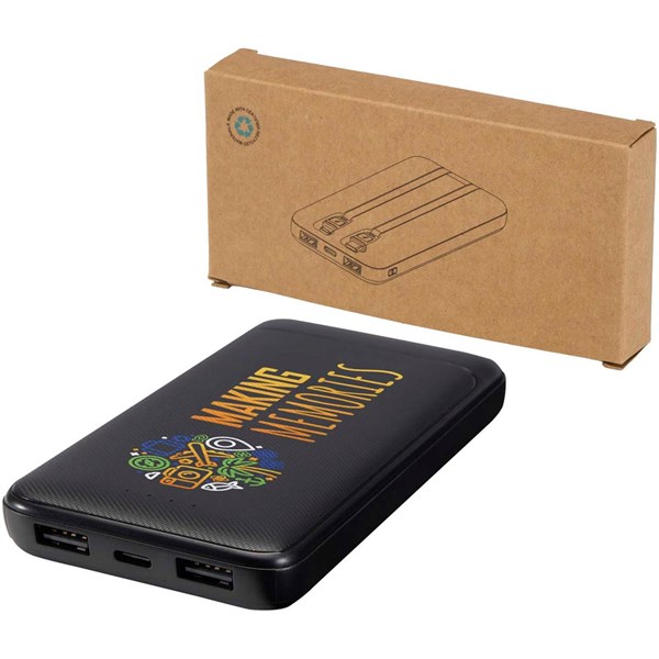 Obrázky: Černá powerbanka 10 000 mAh s vestavěnými kabely, Obrázek 4