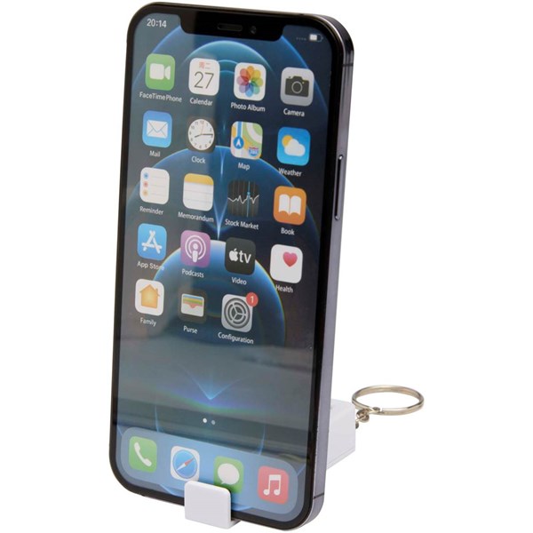 Obrázky: Bílý přívěsek/stojánek na telefon s antistresem