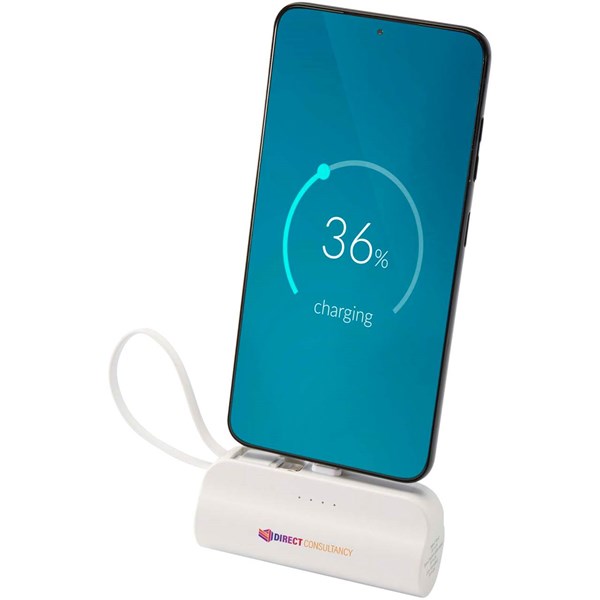 Obrázky: Bílá stojánková powerbanka 5000 mAh 10W, Obrázek 3