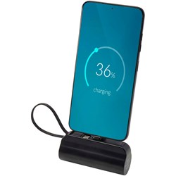 Obrázky: Černá stojánková powerbanka 5000 mAh 10W