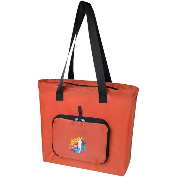 Obrázky: Cihlová skládací nákupní taška z RPET, objem 16 l, Obrázek 3