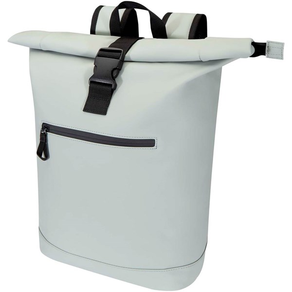 Obrázky: Šedý rolovací GRS batoh 15", 18L z PU kůže