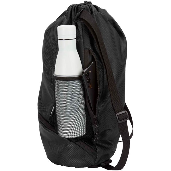 Obrázky: Sportovní GRS batoh se šňůrkou a kapsou, černá, Obrázek 8