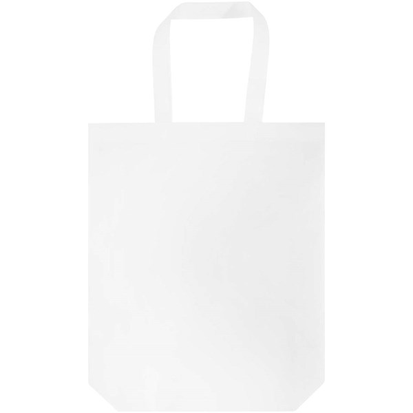 Obrázky: Bílá netkaná nákup.taška se slož.dnem z GRS, 12L, Obrázek 5