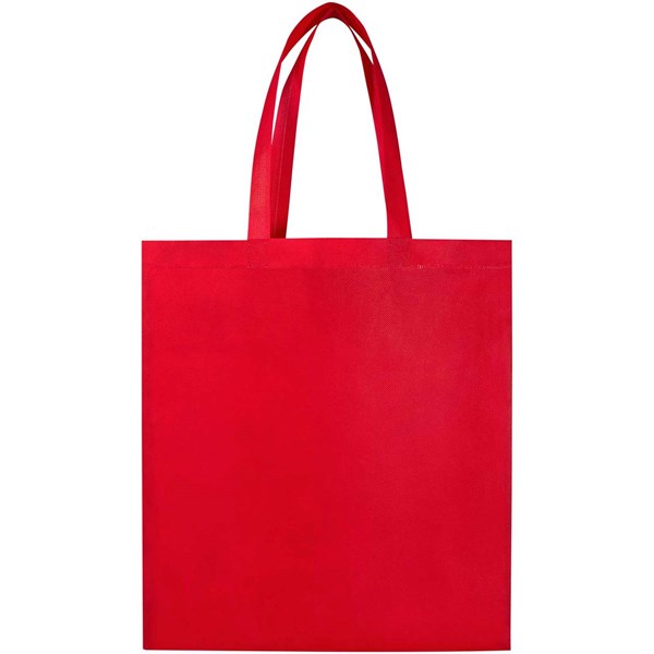 Obrázky: Červená netkaná nákup.taška se slož.dnem z GRS, 12L, Obrázek 2