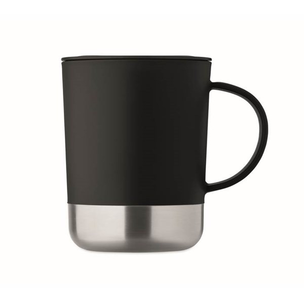 Obrázky: Jednostěnný hrnek 300ml s nerezovým dnem, černá, Obrázek 5