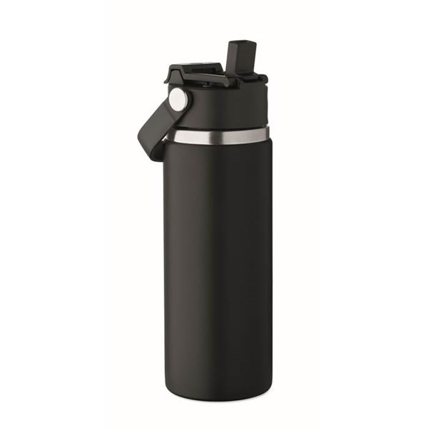 Obrázky: Dvoustěnná láhev 500 ml s rukojetí, černá