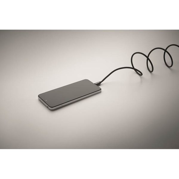 Obrázky: Opletený magnetický kabel z RPET, černá, Obrázek 5