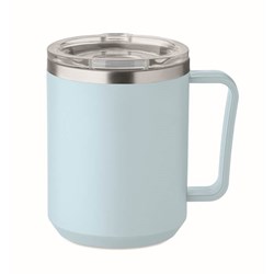 Obrázky: Světle modrý termohrnek 400 ml plast/nerez s víčkem