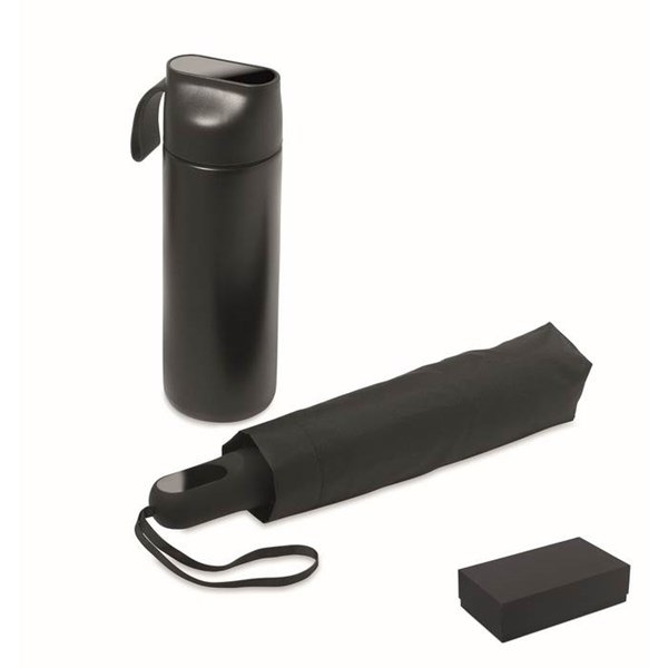 Obrázky: Černá dárková sada láhve 600ml a deštníku