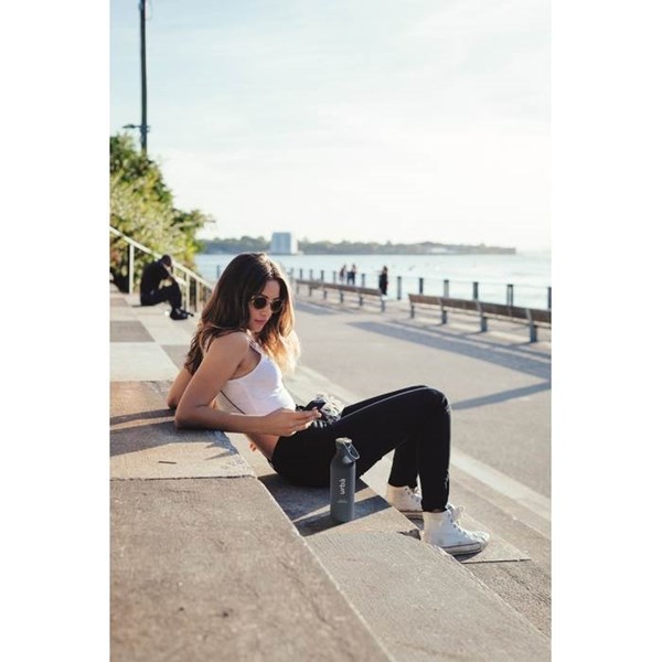 Obrázky: Jednostěnná láhev 500ml s pogum.povrch.,petrolejová, Obrázek 10