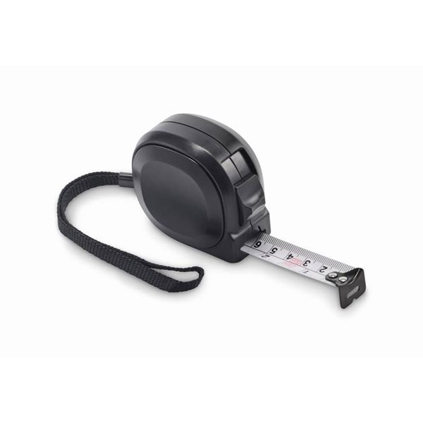 Obrázky: Černý svinovací metr 5m z recyklovaného ABS plastu