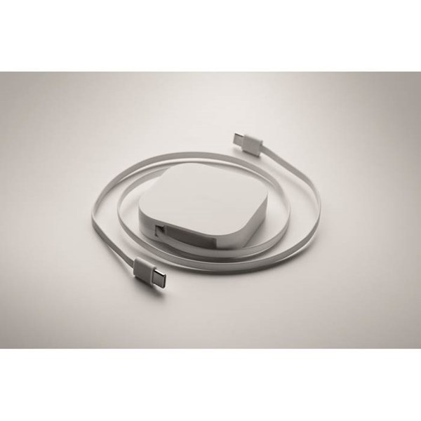 Obrázky: Zatahovací 100W a nabíjecí kabel, bílý, Obrázek 3