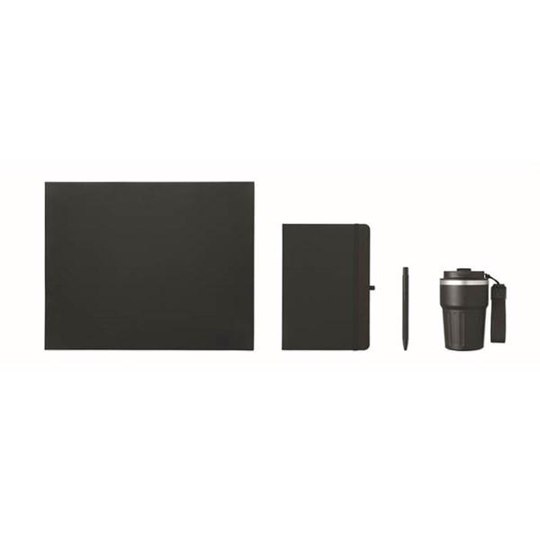 Obrázky: Černá sada zápisníku, kov. pera a termohrnku 350ml, Obrázek 2