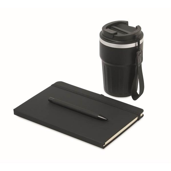 Obrázky: Černá sada zápisníku, kov. pera a termohrnku 350ml, Obrázek 11