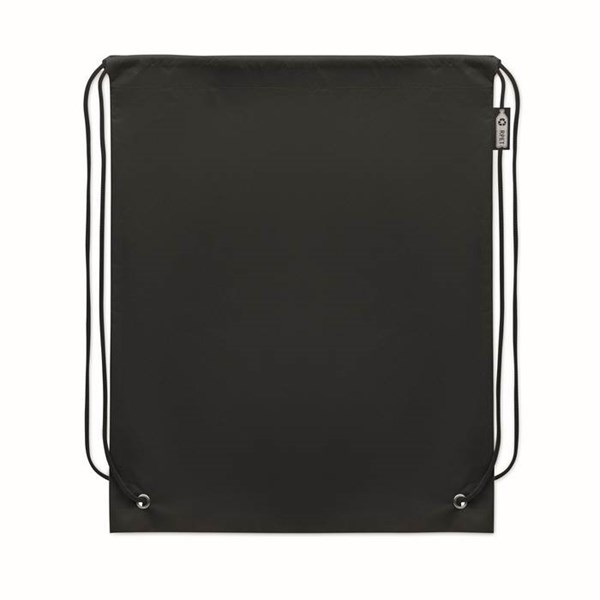 Obrázky: Stahovací batoh z RPET netkané, černá, Obrázek 2