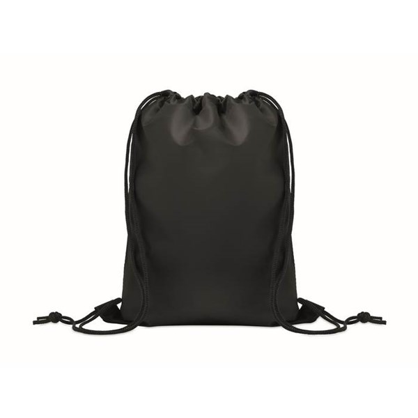 Obrázky: Dětský stahovací batoh z RPET, černá