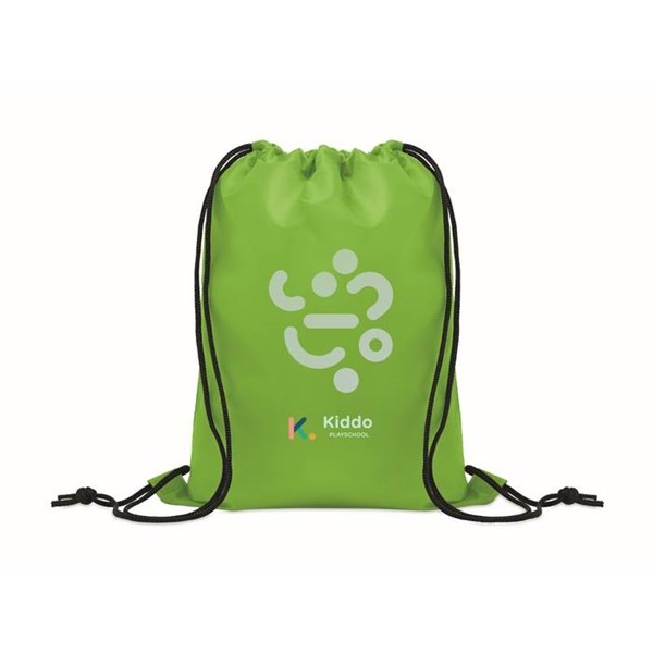 Obrázky: Dětský stahovací batoh z RPET, limetková, Obrázek 5