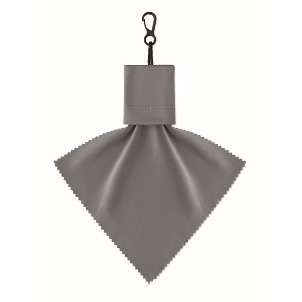 Obrázky: Šedý čisticí hadřík z RPET s pouzdrem, Obrázek 3