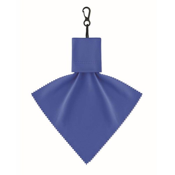 Obrázky: Modrý čisticí hadřík z RPET s pouzdrem, Obrázek 3