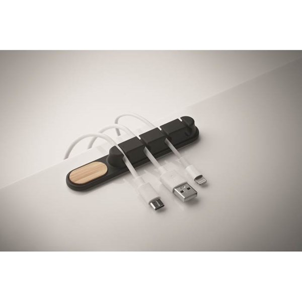 Obrázky: Černý silikonový organizér kabelů, Obrázek 5