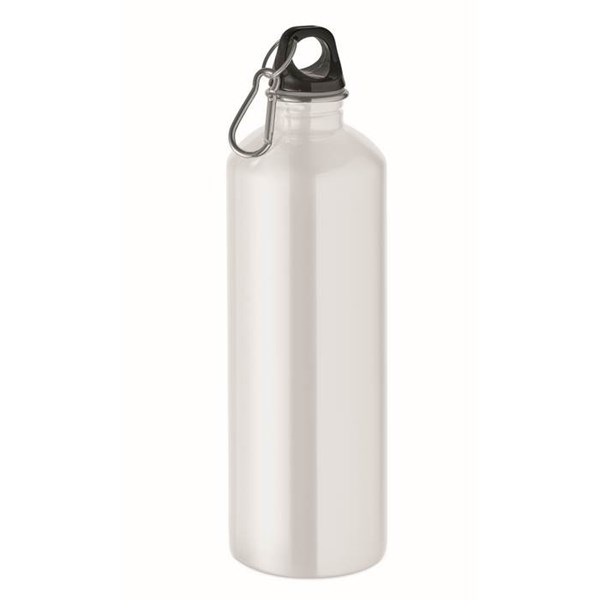 Obrázky: Jednostěnná nerez láhev 1l, bílá