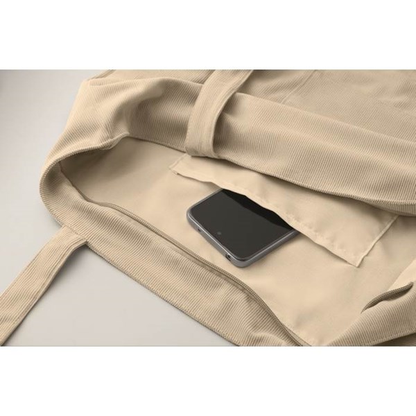 Obrázky: Velká manšestrová nákupní taška na zip, béžová, Obrázek 3