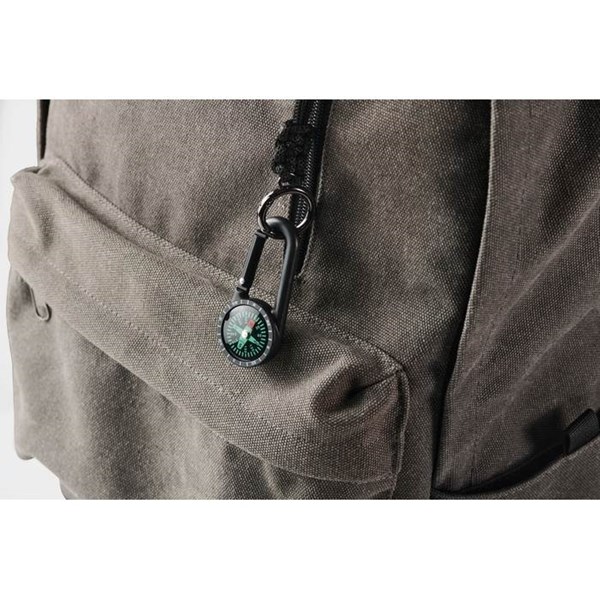 Obrázky: Malý plastový kompas s karabinkou, černý, Obrázek 4