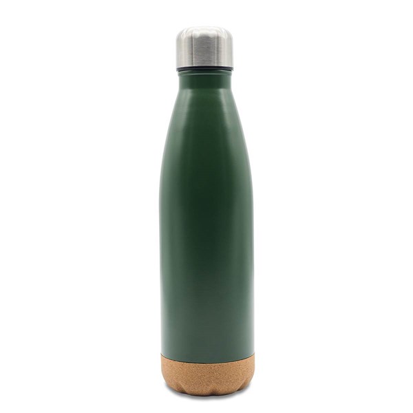Obrázky: Zelená termoska 500 ml s korkovým dnem