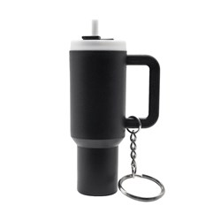 Obrázky: Přívěsek na klíče ve tvaru termohrnku, černá