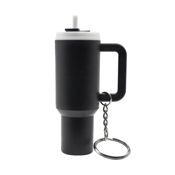 Obrázky: Přívěsek na klíče ve tvaru termohrnku, černá