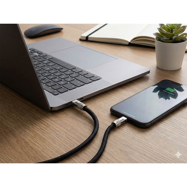 Obrázky: Šňůrka na telefon s nabíjením 60 W, černá, Obrázek 5