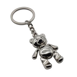 Obrázky: Kovový přívěsek - medvídek, stříbrná