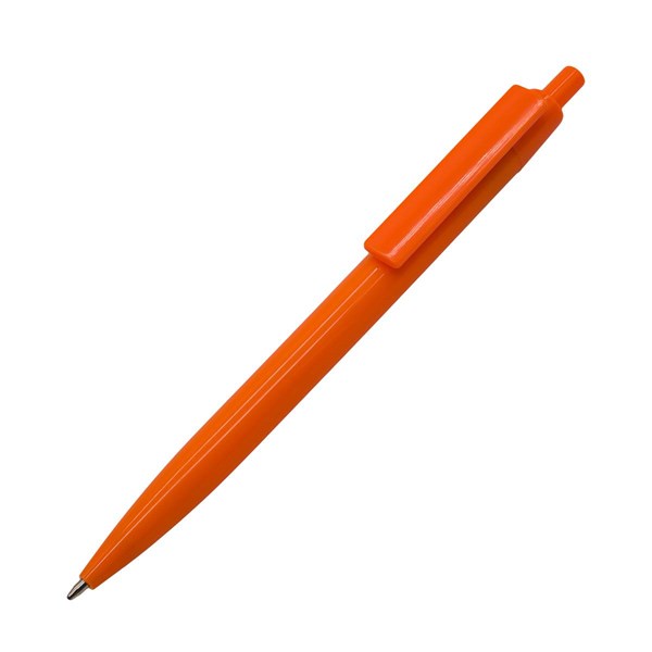 Obrázky: Plastové pero s plochým klipem, oranžová