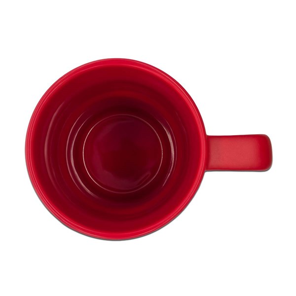 Obrázky: Matný keramický hrnek s víčkem 440 ml, červená, Obrázek 3