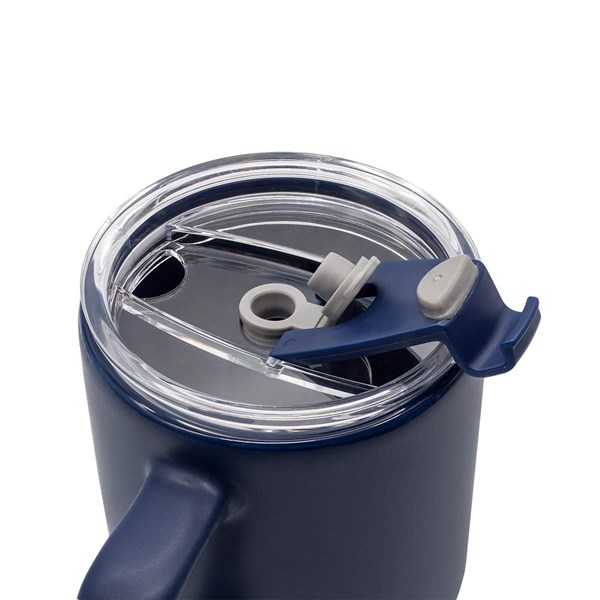 Obrázky: Matný keramický hrnek s víčkem 440 ml, modrá, Obrázek 6