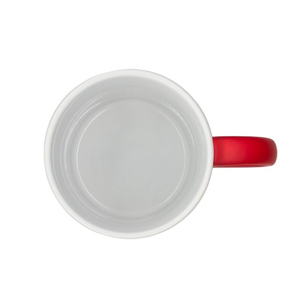 Obrázky: Keram. hrnek soft-touch 350ml, bílý okraj, červená, Obrázek 3