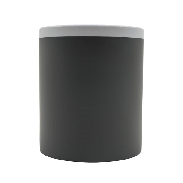 Obrázky: Keram. hrnek soft-touch 350ml, bílý okraj, šedá, Obrázek 2