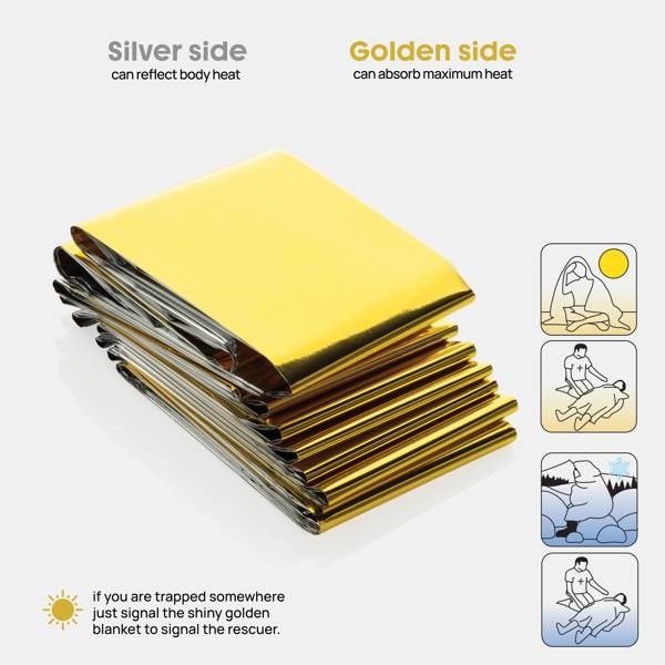 Obrázky: Záchranná izolační deka v sáčku z recykl. RPET, Obrázek 5