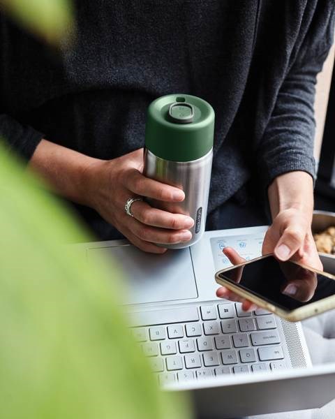 Obrázky: Nerezový termo hrnek 340ml Black+Blum, olivově zelená, Obrázek 6