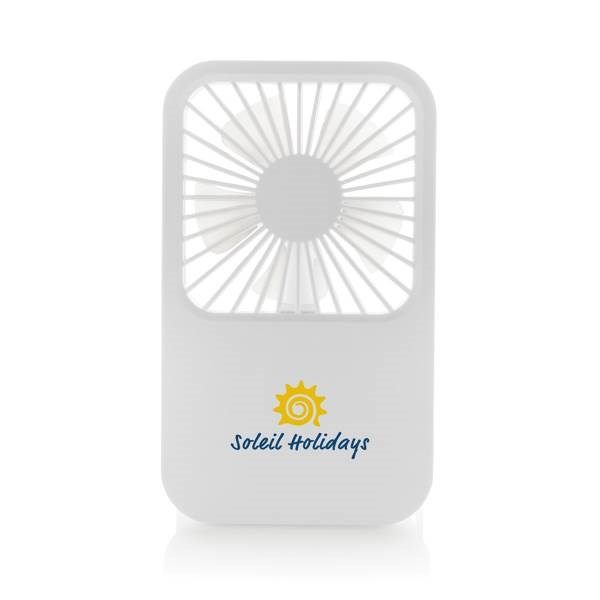 Obrázky: Stolní dobíjecí větráček z recyklovaného RCS, bílá, Obrázek 3