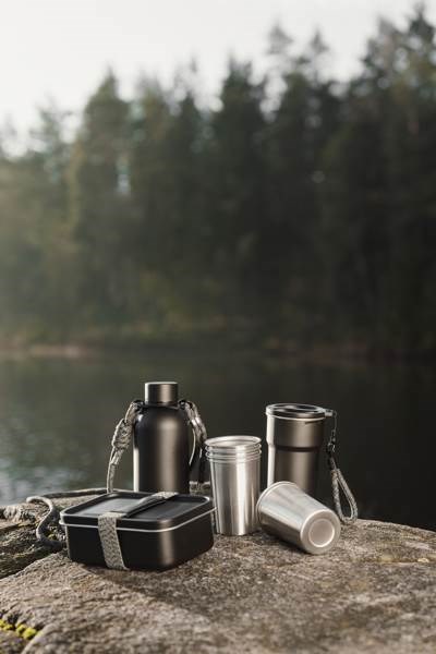 Obrázky: Nerez láhev VINGA z RCS s popruhem, 400ml, černá, Obrázek 7