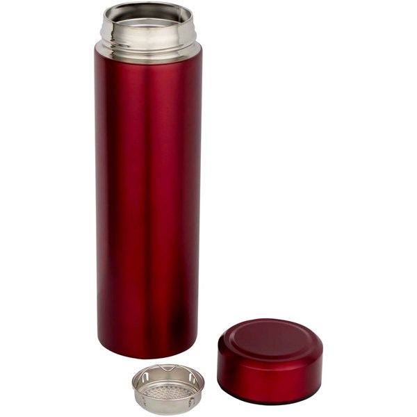 Obrázky: Dvoust. nerez láhev 450ml, čajové sítko, červená, Obrázek 2
