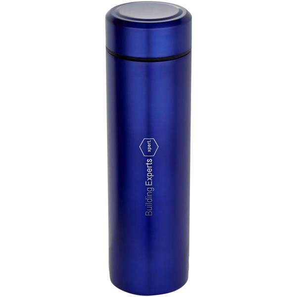 Obrázky: Dvoust. nerez láhev 450ml, čajové sítko, modrá, Obrázek 3