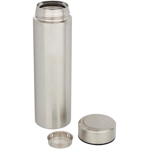Obrázky: Dvoust. nerez láhev 450ml, čajové sítko, stříbrná, Obrázek 2