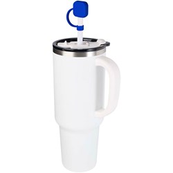 Obrázky: Silikonový kryt na brčko, stř. modrá