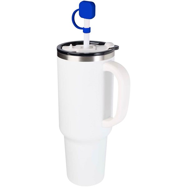 Obrázky: Silikonový kryt na brčko, stř. modrá