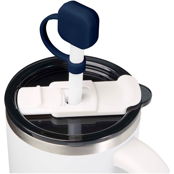 Obrázky: Silikonový kryt na brčko, tm. modrá