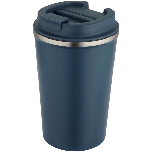 Obrázky: Tm. modrý nerez termohrnek vakuově izol. 350 ml